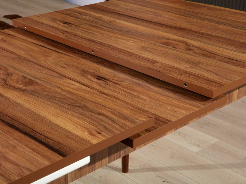 Rozkladací jedálenský stôl Mupeli 2 (borovica atlantická + čierna) (pre 4-6 osôb)