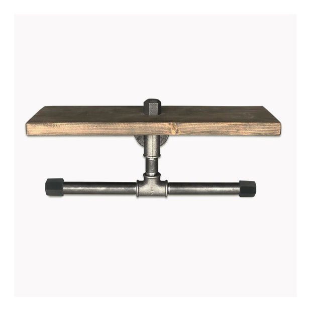 Zidni držač za wc papir Mapeno 2 (orah + crna)