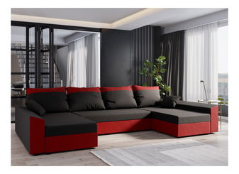 Sarok ülőgarnitúra U Paragon U (piros + fekete)