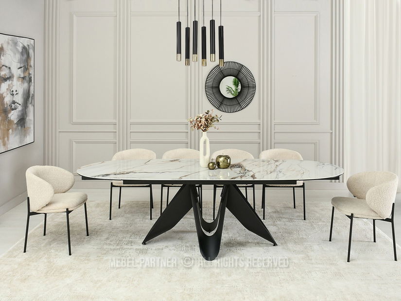 Jedálenský stôl Persi (béžová + čierna)