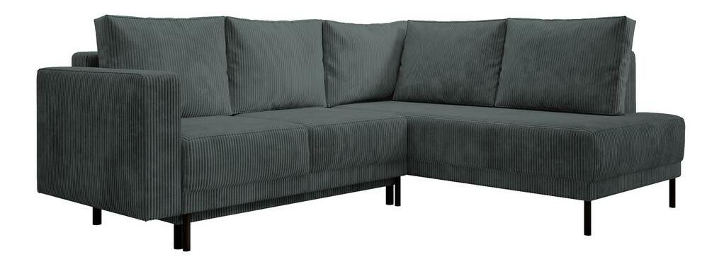 Rohová sedacia súprava Rodriguez (P) (sivá + čierna)