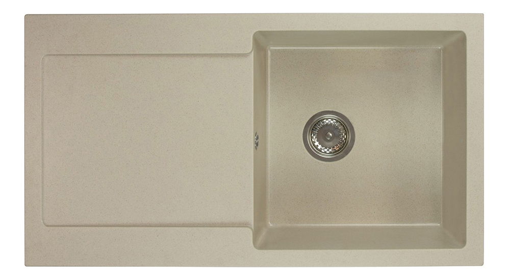 Chiuvetă de bucătărie Adaxa (bej) (cu 1 orificiu pentru robinet) (S)