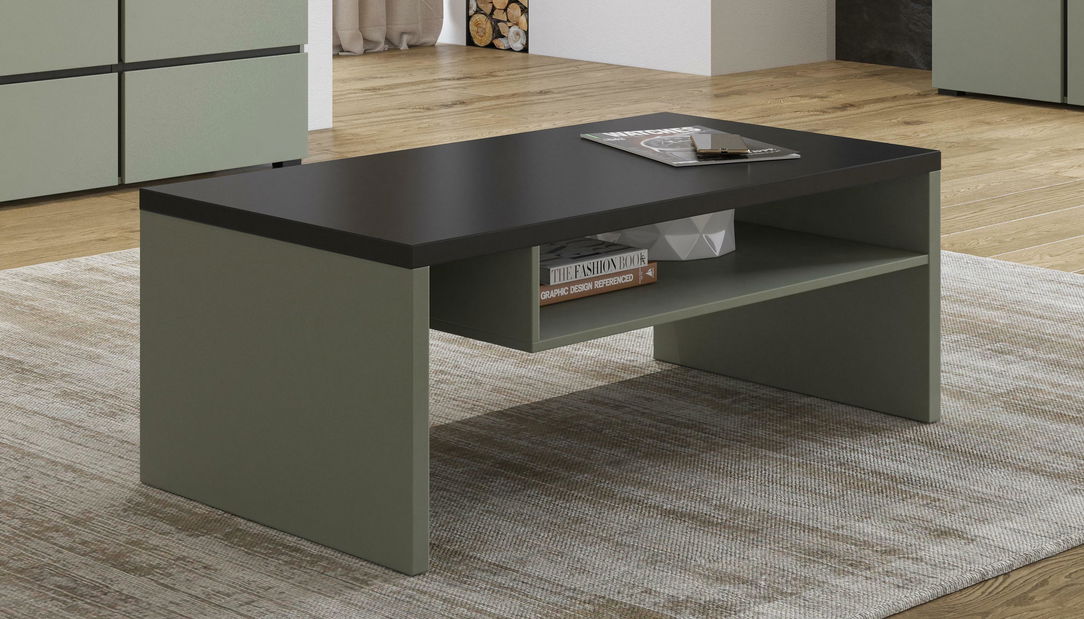 Konferenčný stolík Crossroad G99 (borovica zelená + čierna)