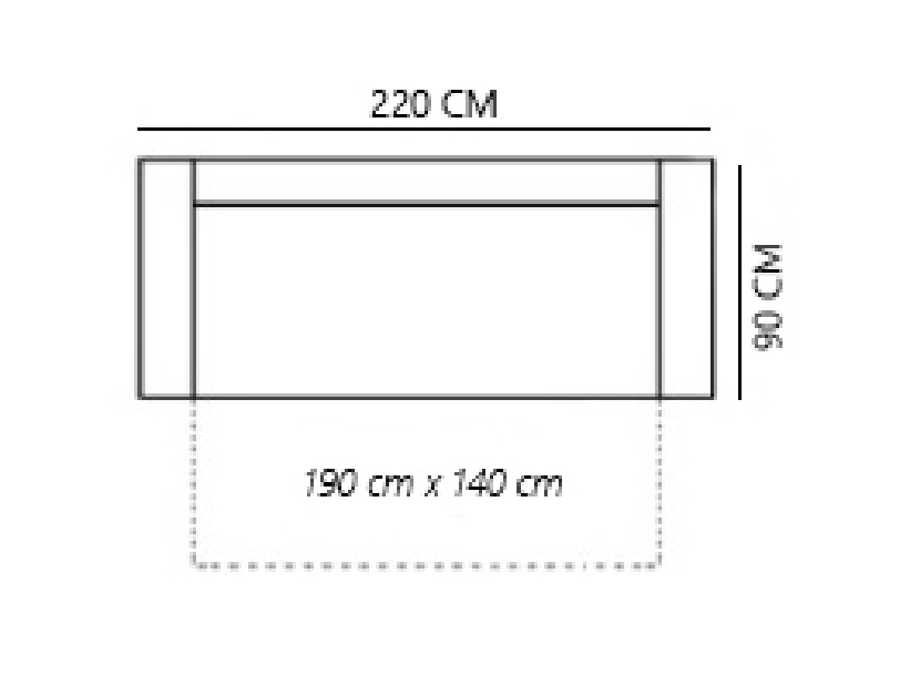 Canapea Houda (negru + alb) (cu raft) 