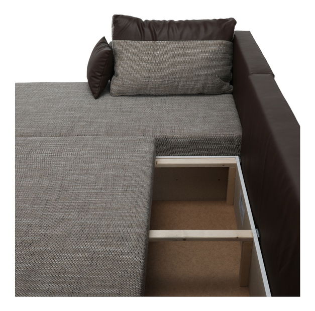 Rohová sedačka Kimber (P) hnedá