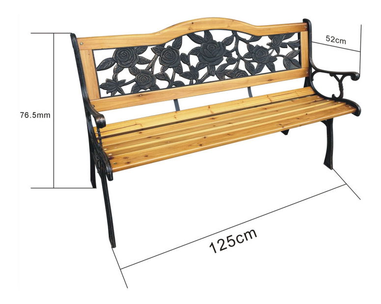 Kerti pad Rony (fekete + természetes fa)