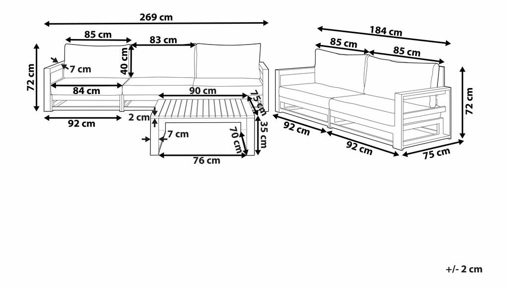 Záhradná zostava Timza (mahagónové akáciové drevo)