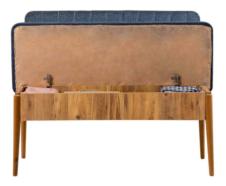 Bancă Vlasta 3 (pin atlantic + albastru închis) (cu sp. depozitare)