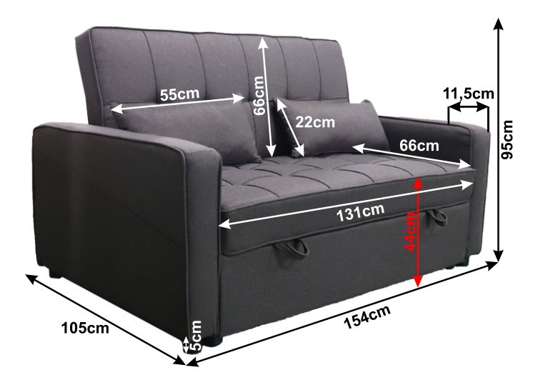 Szétnyitható kanapé Frenka Big Bed (barna)