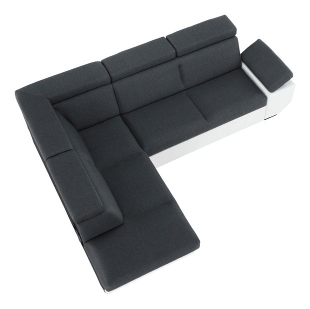 Sarokkanapé Akron fehér + sötétszürke (B)