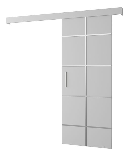 Tolóajtó 90 cm Sharlene III (matt fehér + matt fehér + ezüst)