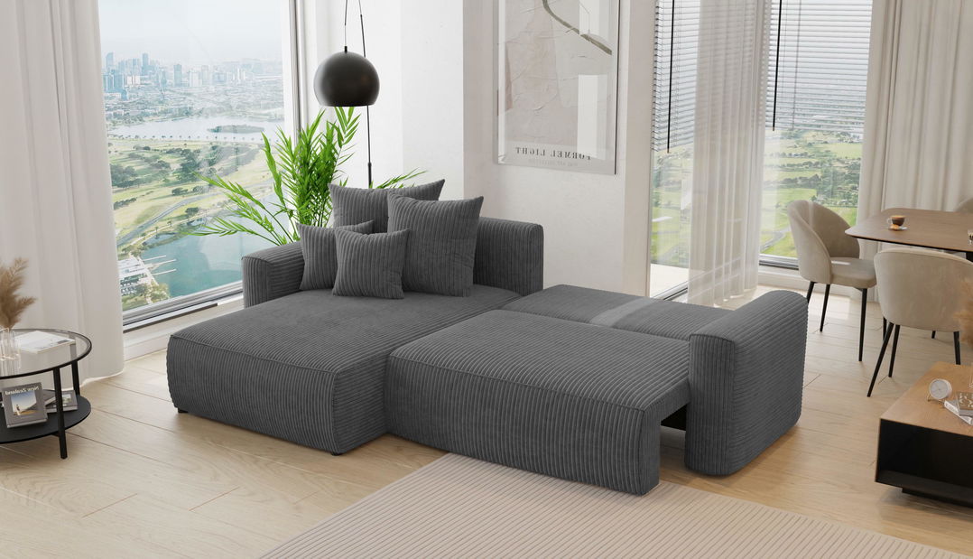 Kutna garnitura Baria (L) (tamnosiva)