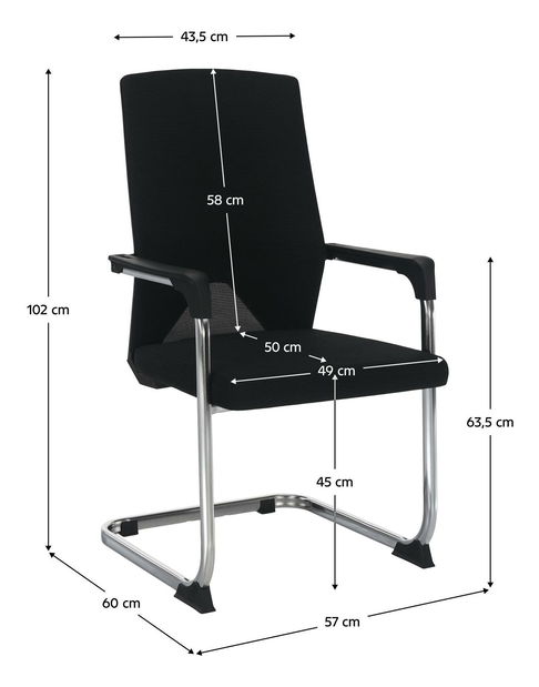 Konferencijska stolica Ravul (crna) 