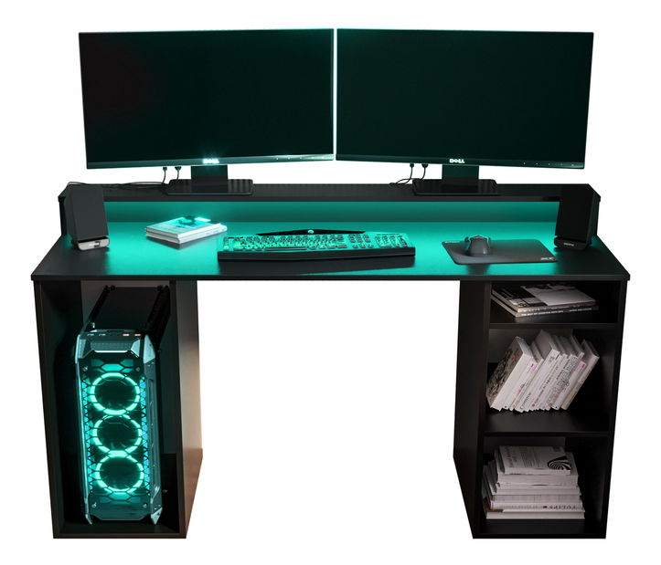 Masă PC pentru gaming Garrick 1 (negru) (cu iluminat LED RGB)