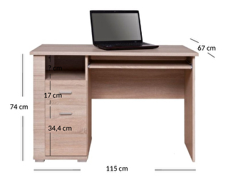 PC asztal  Gwenn 1D1S/120 (szonoma tölgy)