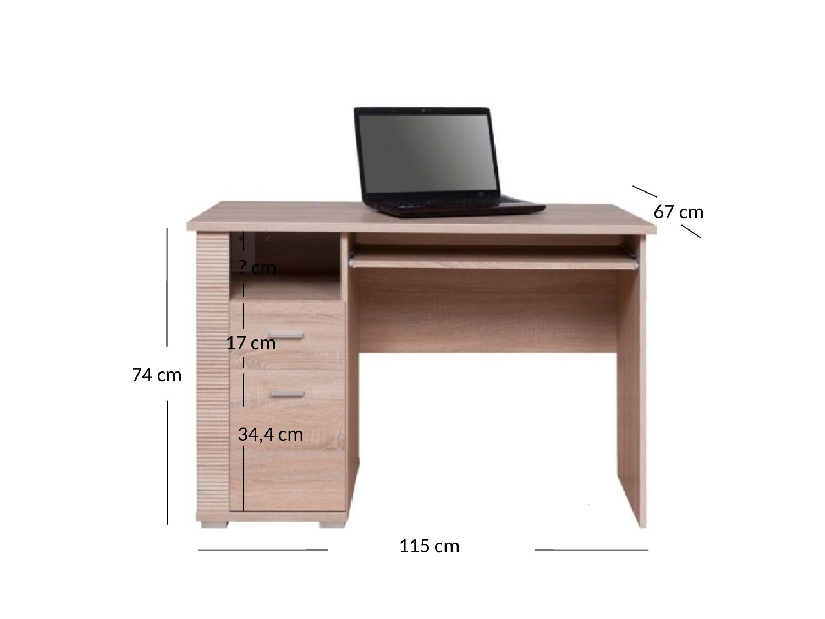 PC stolić Gwenn 1D1S/120 (hrast sonoma)