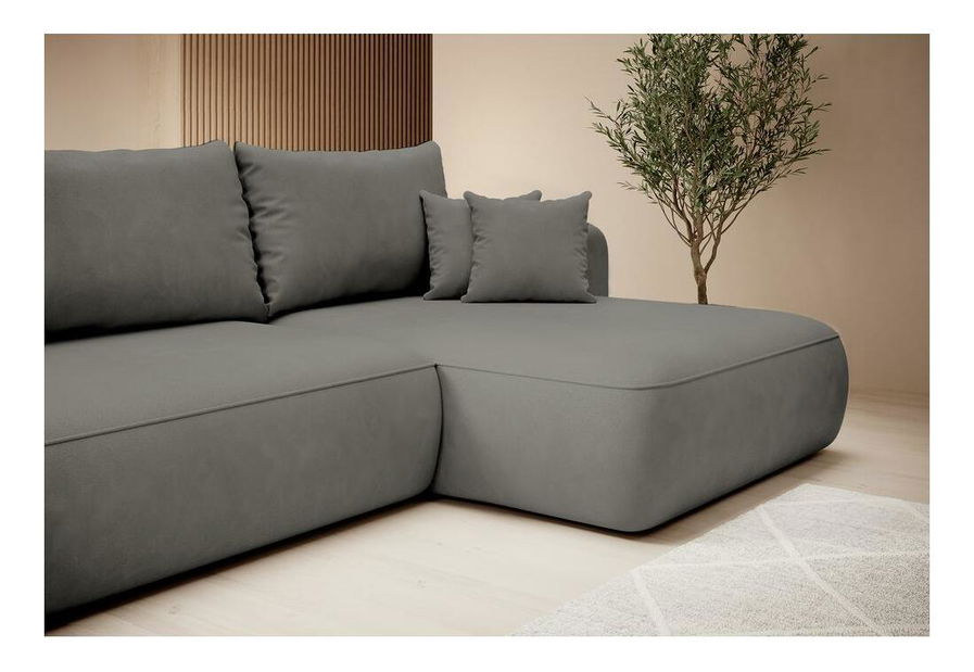 Sarokkanapé Fergie (J) (szürke + fekete) 