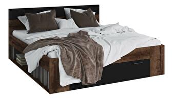 Manželská posteľ 180 cm Benson Typ 92 (dub monastery + čierna)