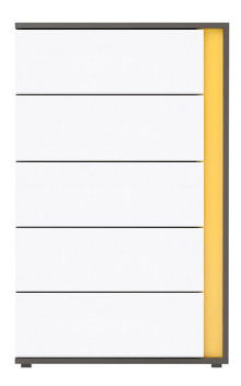 Komoda BRW Graphic KOM5SL lesk biely