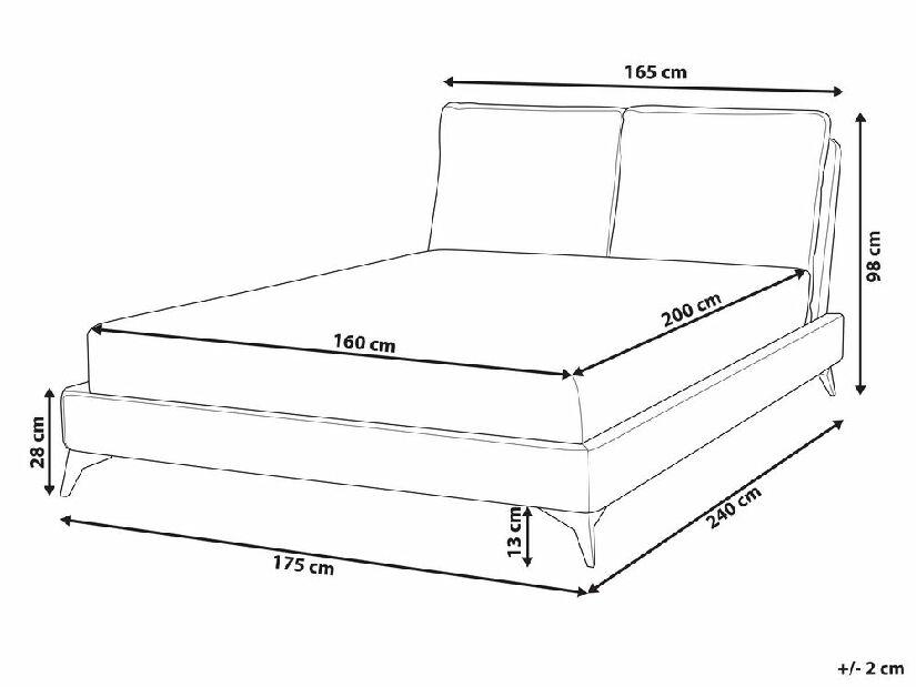 Manželská posteľ 160 cm Mellody (svetlobéžová) (s roštom)