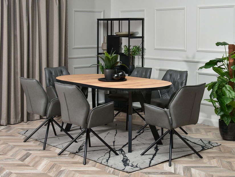 Scaun Lindush (grafit + negru)