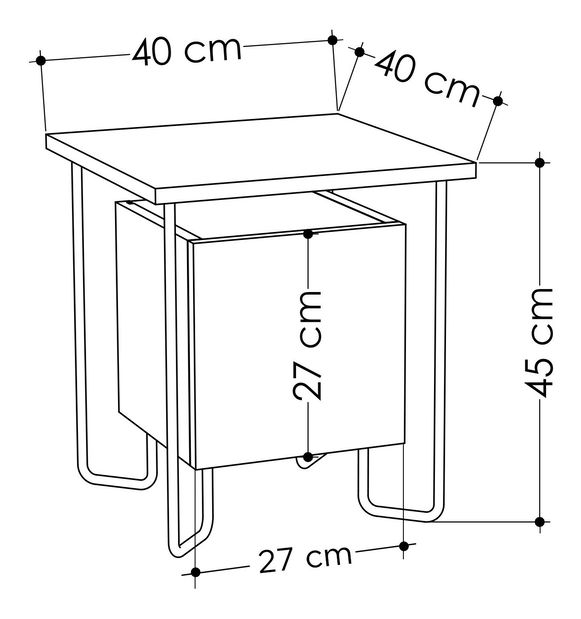 Nočný stolík Acre (dub)