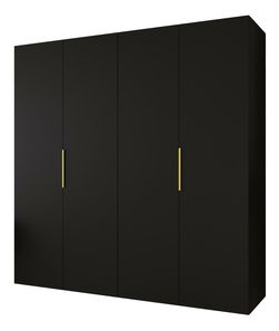 Šatníková skriňa 200 cm Mirabella 1 (čierna + zlatá)