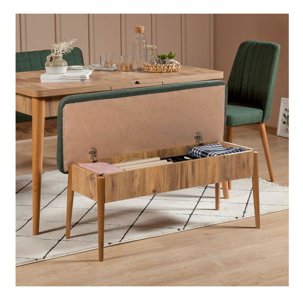 Lavica Vlasta 3 (atlantická borovica drevo + zelená) (s úl. priestorom)