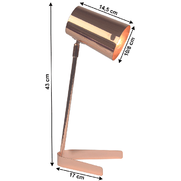 Stolová lampa Fibbu (ružovozlatá)