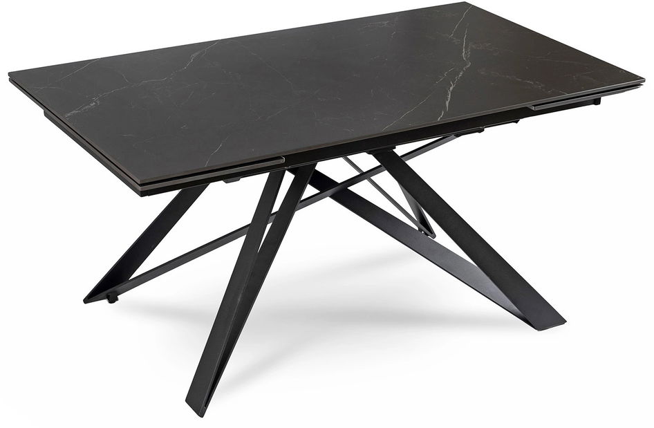 Rozkladací jedálenský stôl Maximus (čierna) (pre 6-8 osôb)