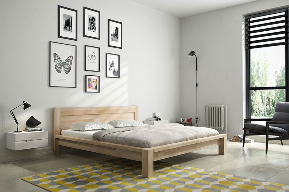 Manželská posteľ 200 cm Naturlig Fjaerland (buk)