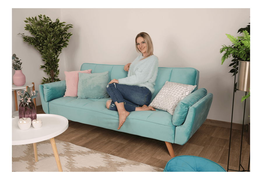 Rozkladacia pohovka Filly (tyrkysová)