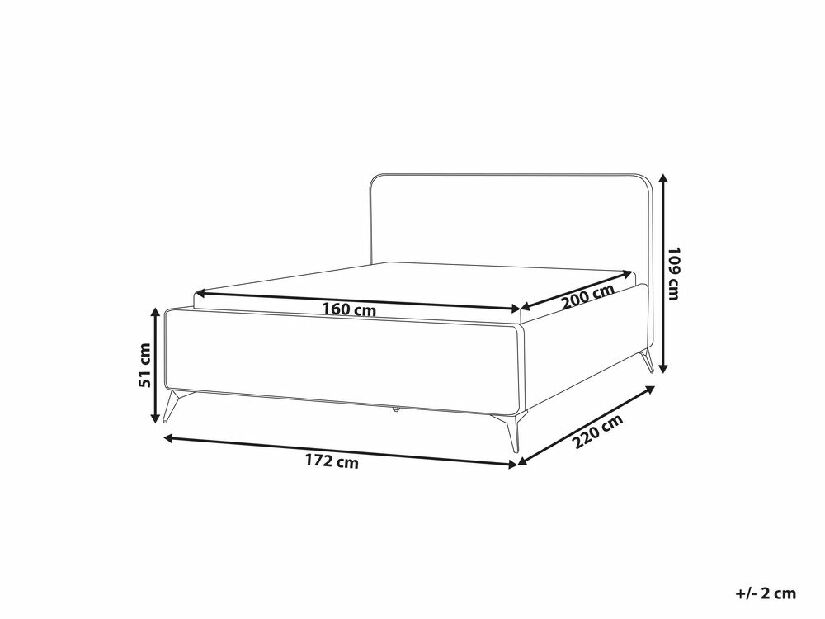 Manželská posteľ 160 cm Vardiel (sivá) (s roštom)