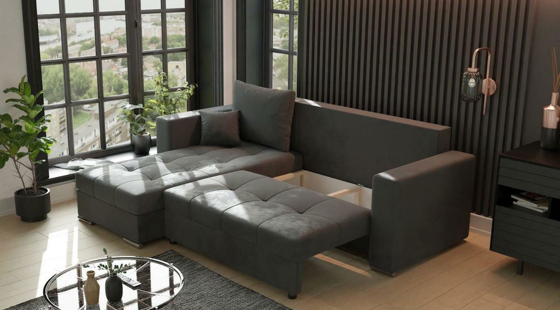 Kutna garnitura Josie (L) (tamnosiva)