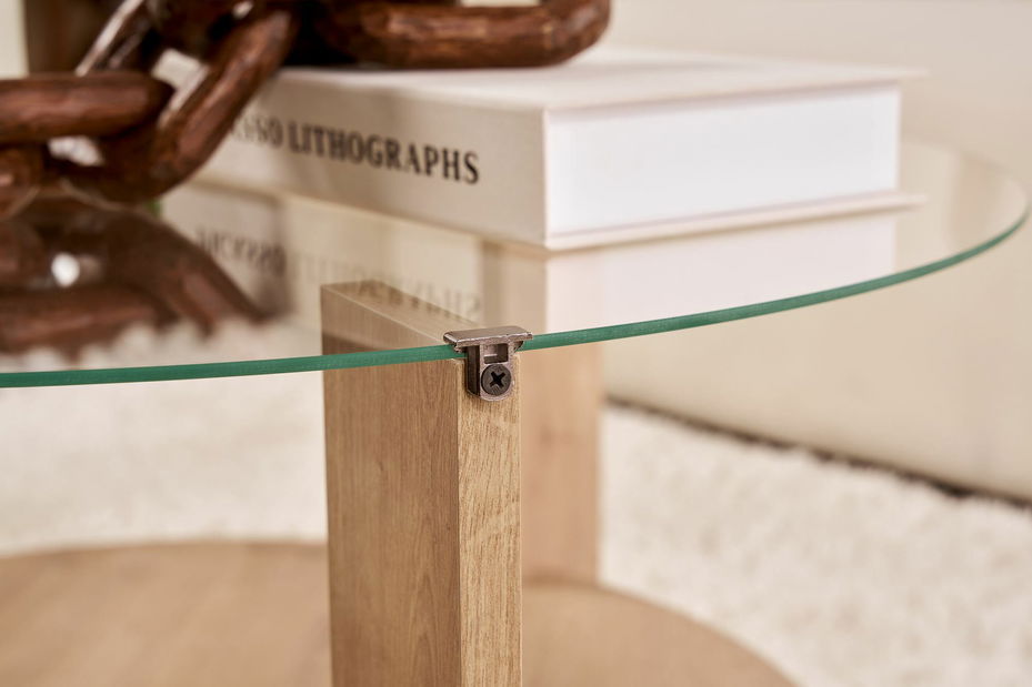 Măsuță cafea Claro (Stejar safir + sticlă)