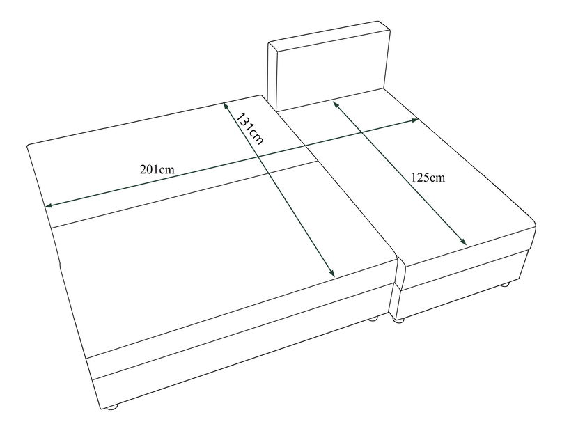 Colțar Harmony L (Gri + Negru) (S)