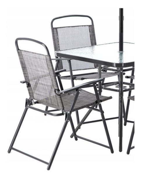 Záhradná zostava so slnečníkom Tenn (sivá)