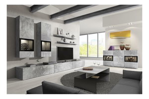 Mobilier living Barly Typ 10 (negru + deschis beton)