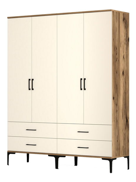 Ruhásszekrény Kiara TT (dió + krém)