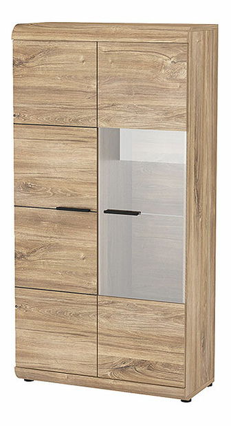 Vitrină Lingsay 80 (joasă) (stejar stirling)