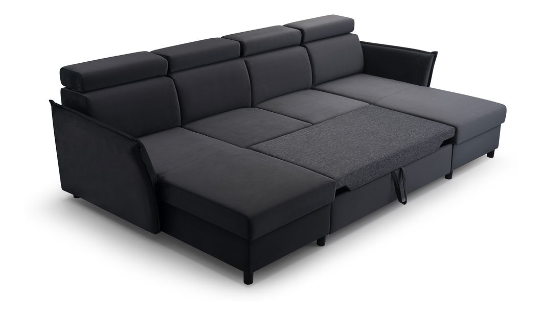 Rohová sedačka Moria U (čierna) (L)