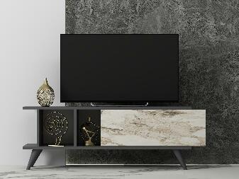 TV asztal/szekrény Tavuki (antracit + márvány) 