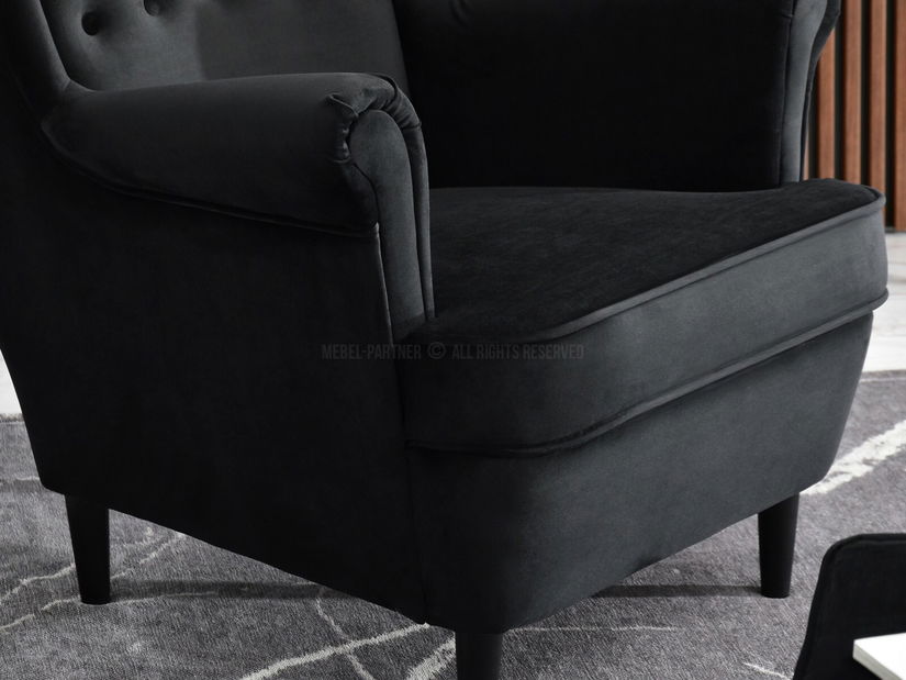 Kreslo ušiak Margis (čierna)