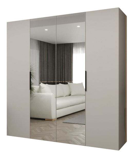 Dulap de haine 200 cm Mirabella 2 (Cașmir + Negru)