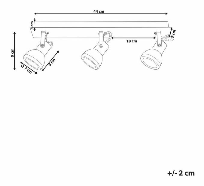 Aplică de tavan Braulio (Negru + alb)