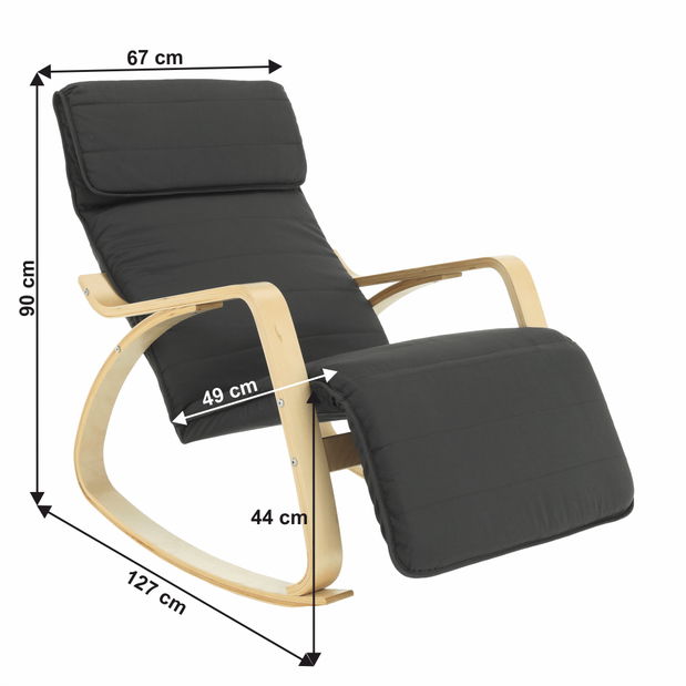 Fotelja za ljuljanje Runde (siva + breza) 