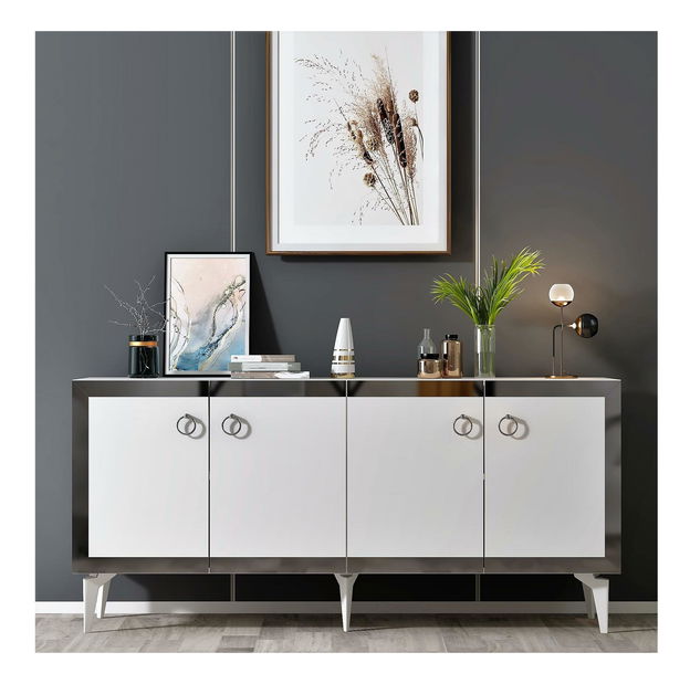 Dulap Muvuta 1 (alb + arigintiu) 