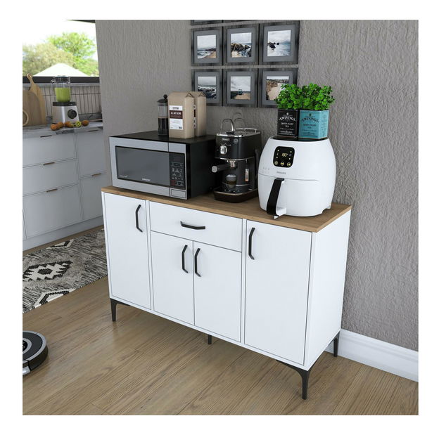 Komoda Jenaretta 136A (bijela + orah)