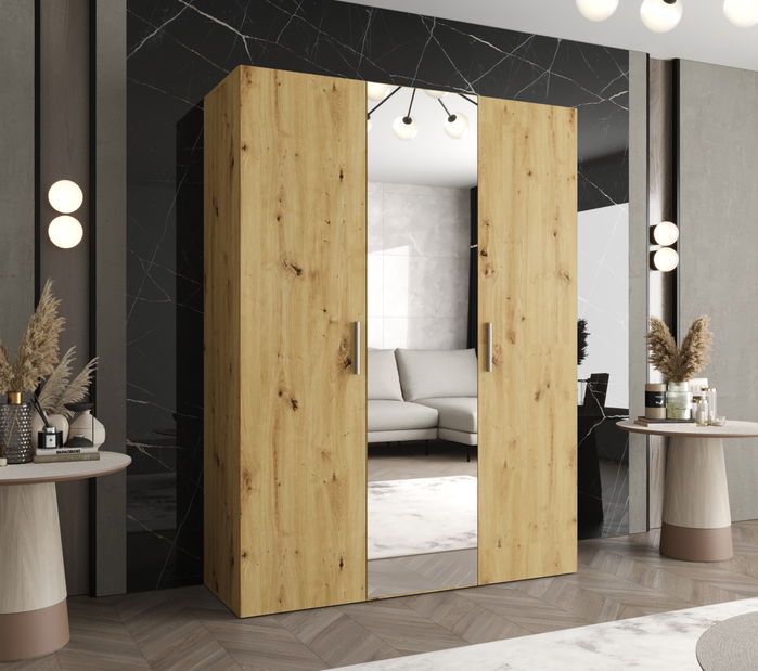 Ruhásszekrény 150 cm Borry 2 (artisan tölgy + ezüst)