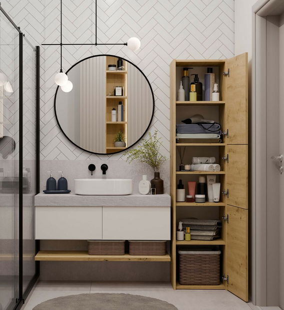 Kúpeľňová skrinka Samways 4 (dub artisan)